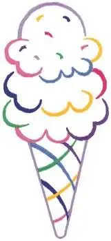 Viral Ice Cream Cone Outline Embroidery Design