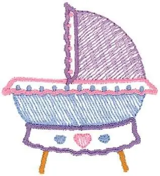 Express Delivery Baby Bassinet Embroidery Design