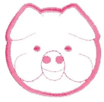 Special Discount Piggy Head Outline Embroidery Design