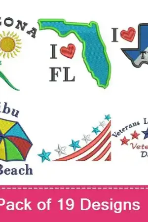 American Nuiance Embroidery design pack by Favpro Designs, Embroidery Packs on EmbroideryDesigns.com Mega Sale