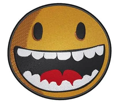 Emoticon With Teeth Embroidery Design Last Chance