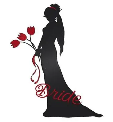 Bride With Tulips Embroidery Design High Quality