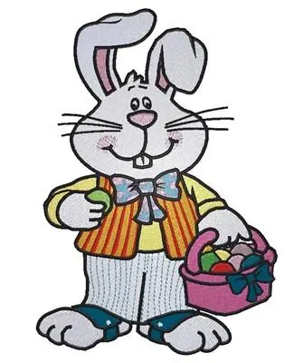 Bunny & Basket Embroidery Design Price Cut