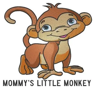 Mommys Little Monkey Embroidery Design Luxury