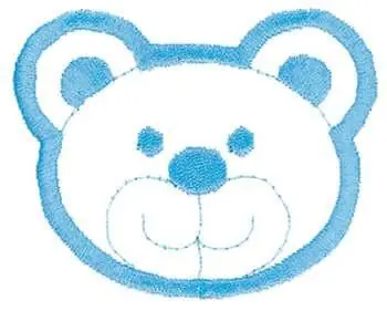 Authentic Bear Head Outline Embroidery Design