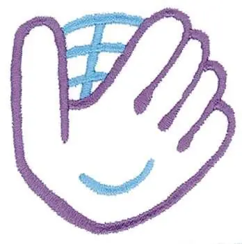 High Quality Baseball Glove Embroidery Design
