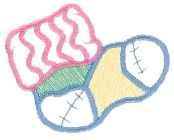 Baby Bootie Outline Embroidery Design Limited Offer