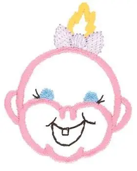 Baby Face Outline Embroidery Design Limited Offer