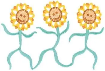 Genuine Dancing Sunflowers Embroidery Design