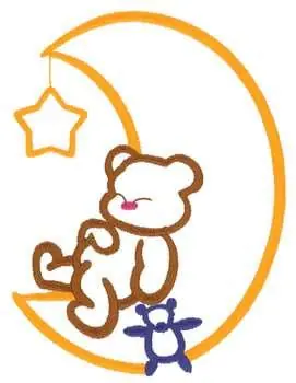 Sleeping Bear Outline Embroidery Design No Minimum Order