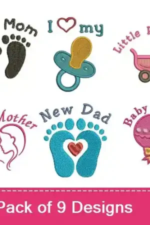 New Mom, New Baby Embroidery design pack by Favpro Designs, Embroidery Packs on EmbroideryDesigns.com Brand New