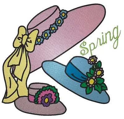 Spring Bonnets Embroidery Design Worldwide Shipping