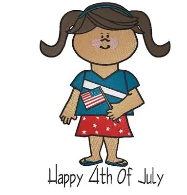 Professional Grade Patriotic Girl Embroidery Design