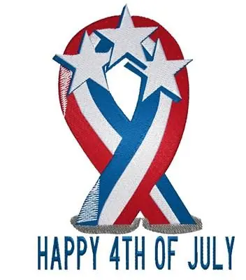 4th of July Banner Embroidery Design Brand New