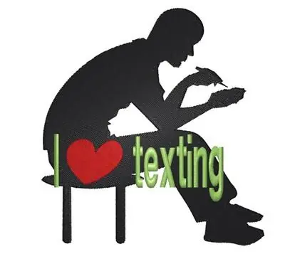 Buy Direct Young Man Texting Embroidery Design