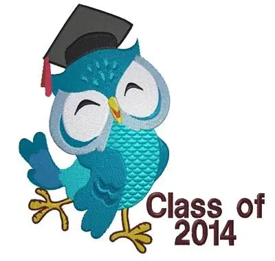 Worldwide Shipping Owl Class of 2014 Embroidery Design