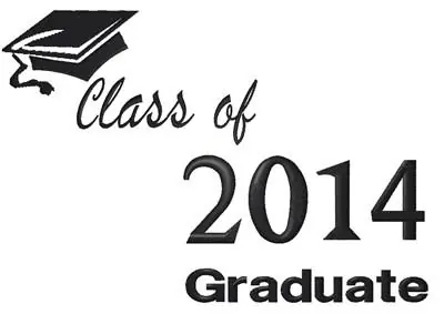 Class of 2014 Graduate Embroidery Design Direct From Manufacturer