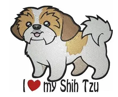 Love My Shih Tzu Embroidery Design Exclusive Offer