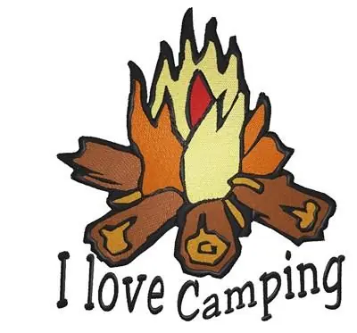 Genuine Love Camping Embroidery Design