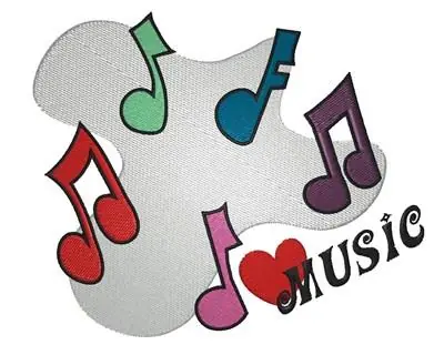 Handmade Love Music Embroidery Design