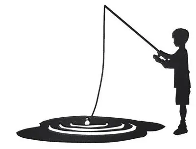 Boy Fishing Silhouette Embroidery Design Weekend Sale