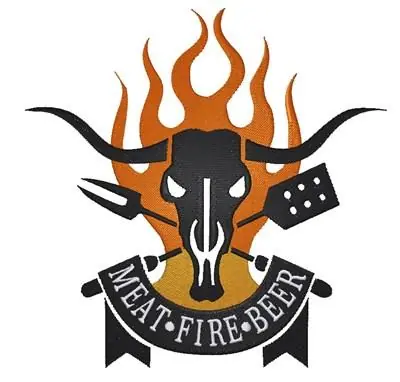Free Shipping BBQ Sign Embroidery Design