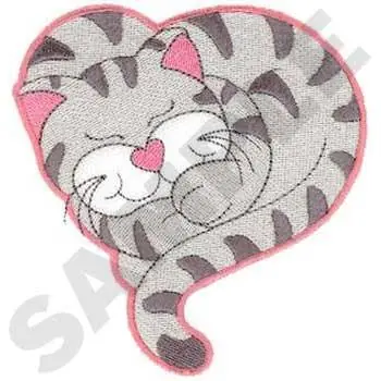 Kitty Heart Embroidery Design Warranty Included