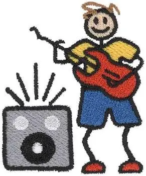 Guitarist Embroidery Design Sale