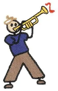 Authentic Trumpet Player Embroidery Design