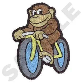 Chimp On Bike Embroidery Design Best Seller