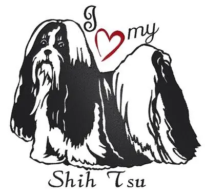 Free Returns Love My Shih Tsu Embroidery Design
