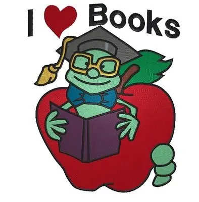 Express Delivery I Love Books Embroidery Design