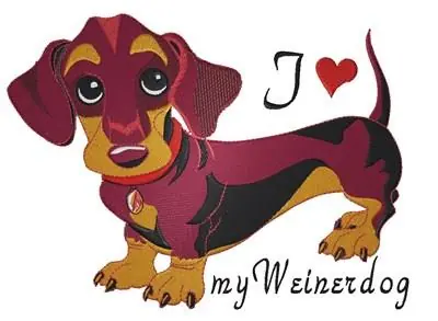 Weiner Dog Embroidery Design Buy Online