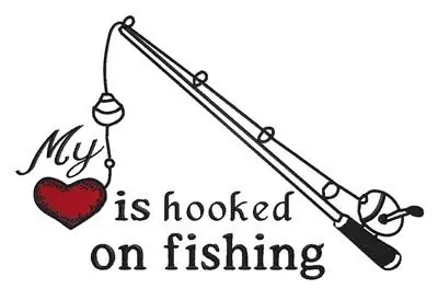 Hooked on Fishing Embroidery Design No Minimum Order