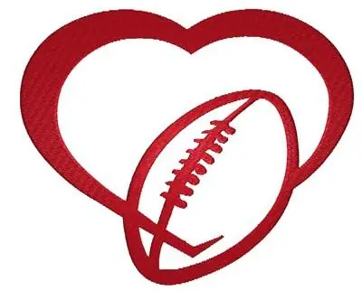 Limited Offer Football Heart Embroidery Design