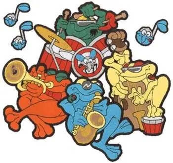 Frog Band Embroidery Design Last Chance