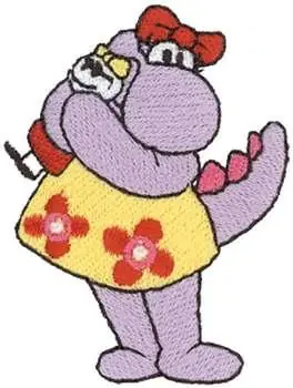 Dino With Doll Embroidery Design Same Day Shipping