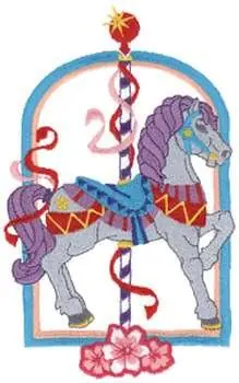 Carousel Horse Embroidery Design Genuine