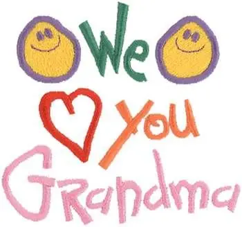 Buy Direct We Love You Grandma Embroidery Design
