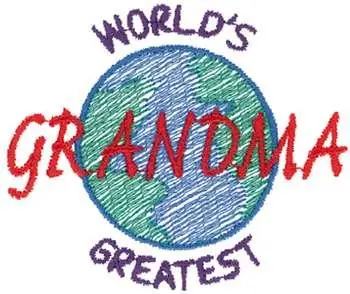 Weekend Sale Worlds Greatest Grandma Embroidery Design