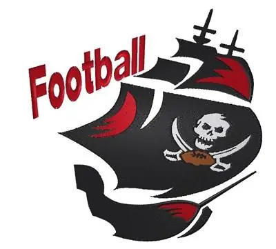 Football Pirate Ship Embroidery Design Wholesale