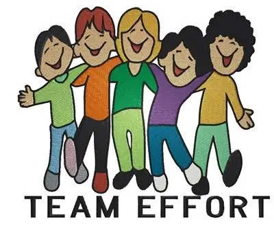 Affordable Group Team Effort Embroidery Design