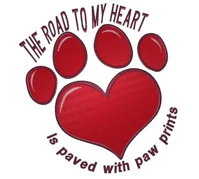 Heart Paw Road Embroidery Design No Minimum Order