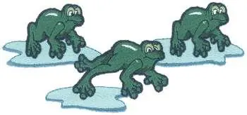Original Frogs And Lilypads Embroidery Design