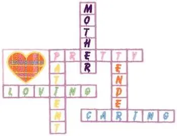 Price Cut Mother Crossword Embroidery Design