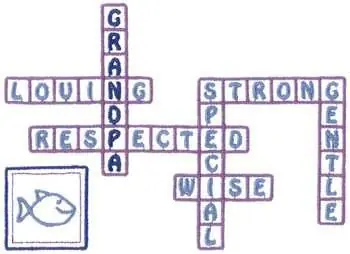 Grandpa Crossword Embroidery Design Premium
