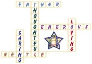 Viral Father Crossword Embroidery Design