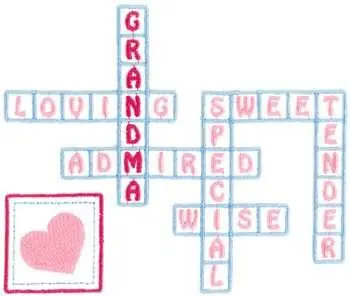 Grandma Crossword Embroidery Design Wholesale