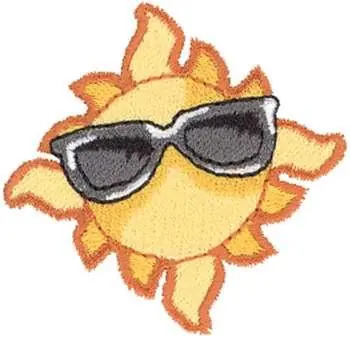 Sun With Shades Embroidery Design Express Delivery