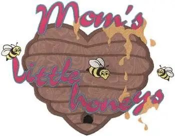 Moms Honeys Applique Embroidery Design Viral